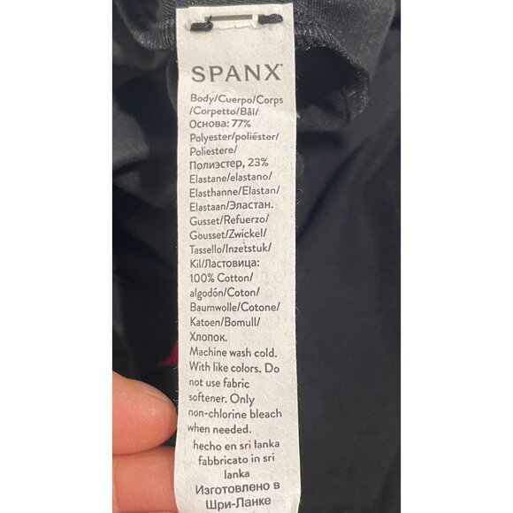 Spanx L/S Scoop Neck Bodysuit Classic Black Size Large - Picture 8 of 12